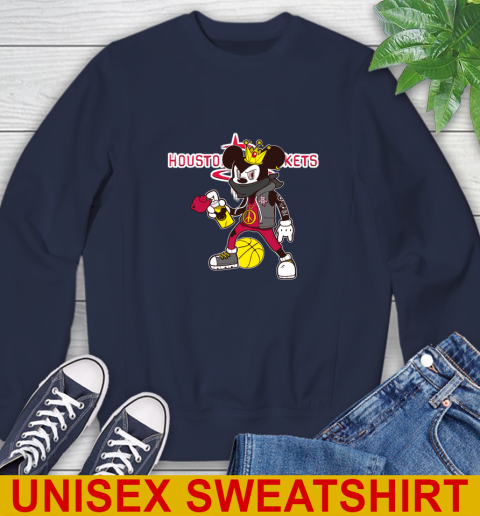 Houston Rockets NBA Basketball Mickey Peace Sign Sports Sweatshirt 3