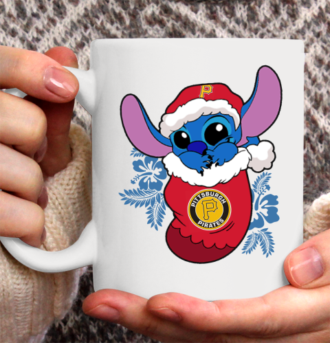 Pittsburgh Pirates Christmas Stitch In The Sock Funny Disney MLB Ceramic Mug 11oz 4