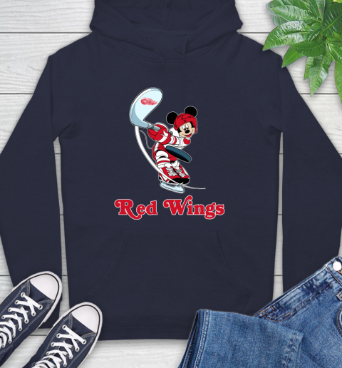 NHL Hockey Detroit Red Wings Cheerful Mickey Mouse Shirt Hoodie 4