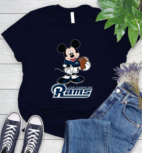 NFL Football Los Angeles Rams Cheerful Mickey Mouse Shirt Women's T-Shirt 3