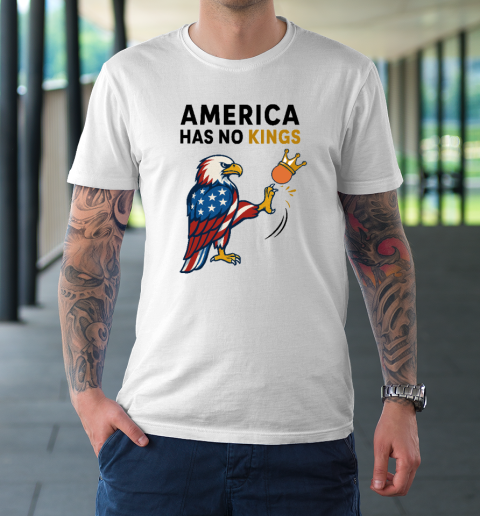 America Has No Kings Eagle Kick Orange Anti Trump T-Shirt