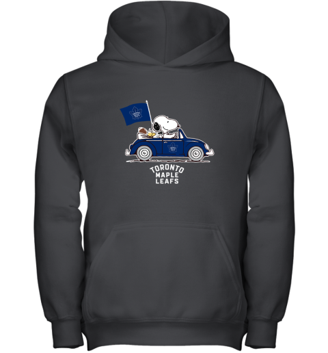 Snoopy And Woodstock Ride The Toronto Mapple Leafs Car NHL Youth Hoodie