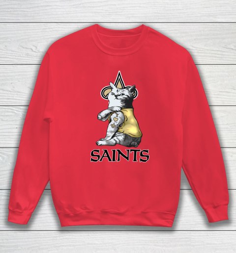 NFL Football My Cat Loves New Orleans Saints Sweatshirt 7