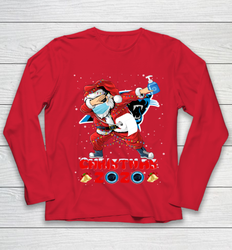 Carolina Panthers Funny Santa Claus Dabbing Christmas 2020 NFL Youth Long Sleeve 8