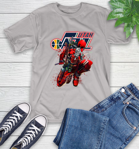 NBA Deadpool Marvel Comics Sports Basketball Utah Jazz T-Shirt 12