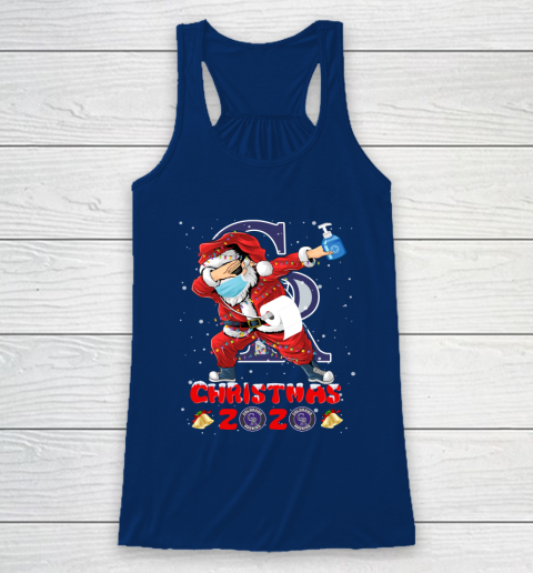 Colorado Rockies Funny Santa Claus Dabbing Christmas 2020 MLB Racerback Tank 6
