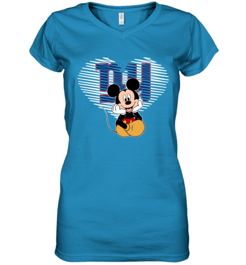 NFL New York Giants The Heart Mickey Mouse Disney Football T Shirt 0nLMTW2I8nq women v neck t shirt 39 95 151514 front sapphire