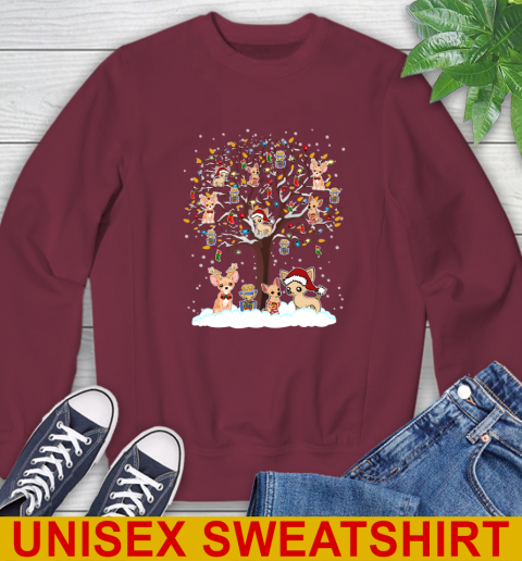 Chihuahua dog pet lover light christmas tree shirt 30