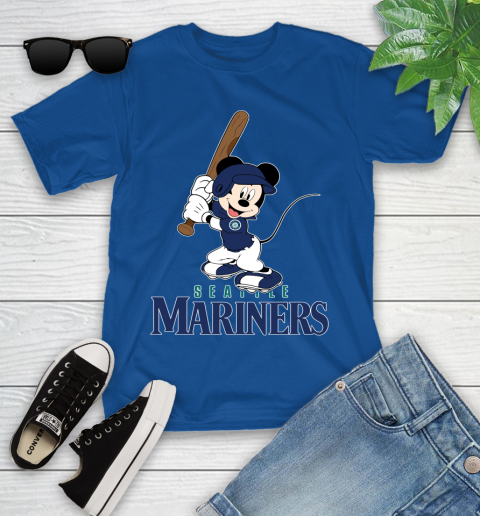 MLB Baseball Seattle Mariners Cheerful Mickey Mouse Shirt Youth T-Shirt 9