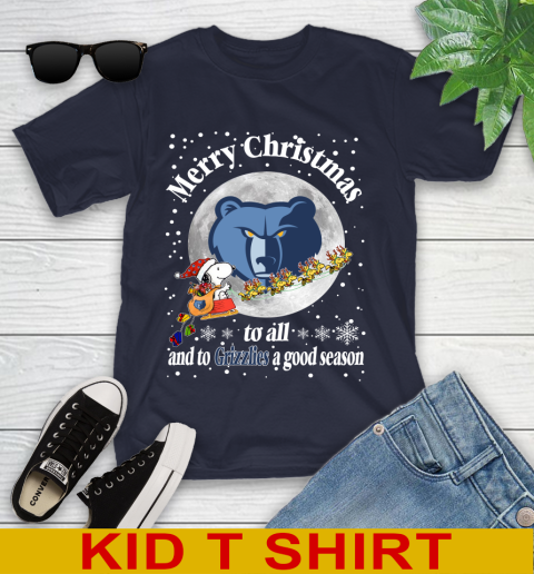 Memphis Grizzlies Merry Christmas To All And To Grizzlies A Good Season NBA Basketball Sports Youth T-Shirt 2