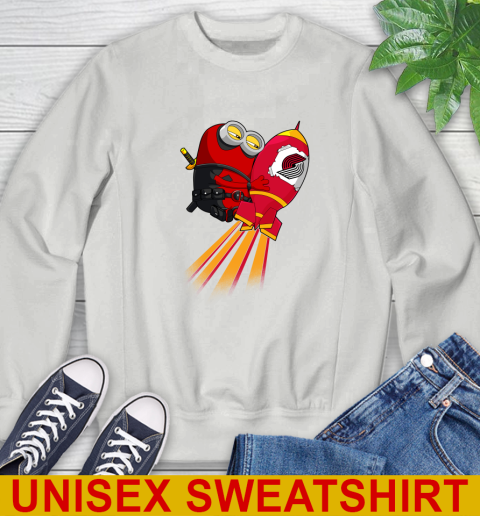 NBA Basketball Portland Trail Blazers Deadpool Minion Marvel Shirt Sweatshirt 5