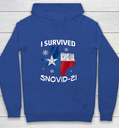 Snowstorm Texas 2021 I Survived Snovid 21 Snow Ice Outage Youth Hoodie 6