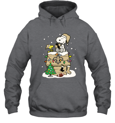 ybf0 a happy christmas with new orleans saints snoopy hoodie 23 front dark heather