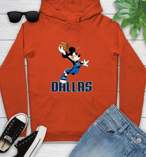 NBA Basketball Dallas Mavericks Cheerful Mickey Mouse Shirt Youth Hoodie 5