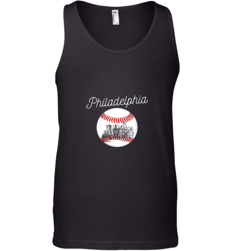 Philadelphia Baseball Philly Tshirt Ball and Skyline Design Tank Top