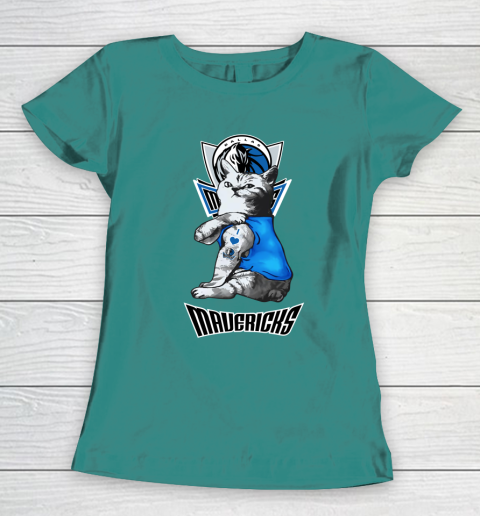 NBA Basketball My Cat Loves Dallas Mavericks Women's T-Shirt 10