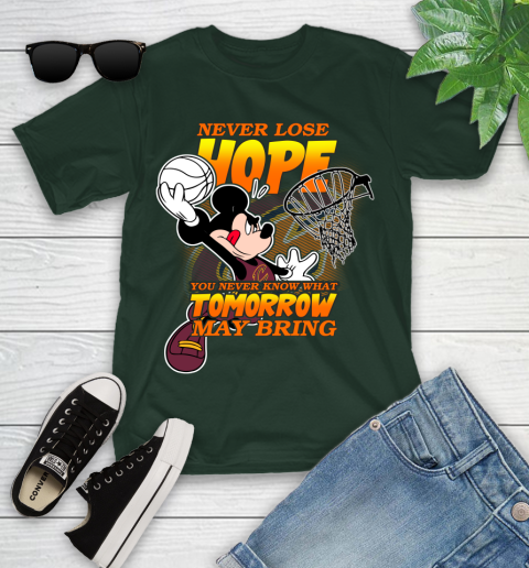 Cleveland Cavaliers NBA Basketball Mickey Disney Never Lose Hope Youth T-Shirt 5