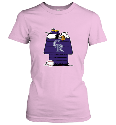 Colorado Rockies Snoopy And Woodstock Resting Together MLB Women's T-Shirt