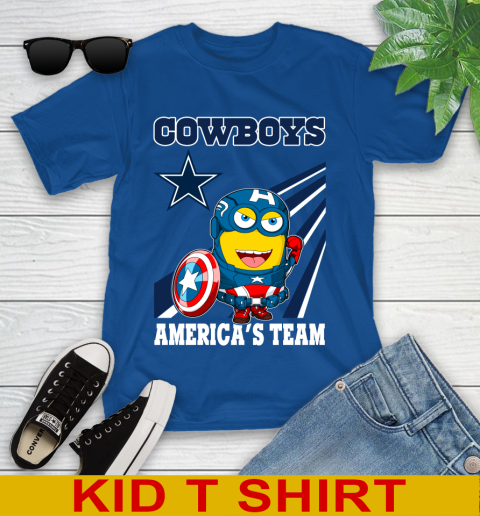 NFL Football Dallas Cowboys Captain America Marvel Avengers Minion Shirt Youth T-Shirt 10