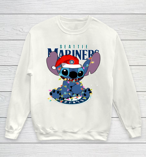 Seattle Mariners MLB noel stitch Baseball Christmas Youth Sweatshirt