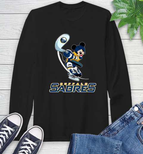 NHL Hockey Buffalo Sabres Cheerful Mickey Mouse Shirt Long Sleeve T-Shirt