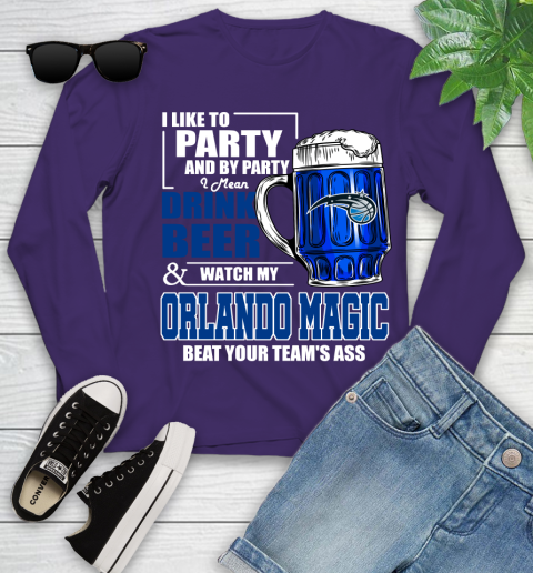 NBA Drink Beer and Watch My Orlando Magic Beat Your Team's Ass Basketball Youth Long Sleeve 4
