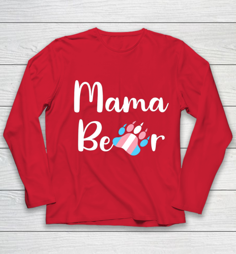 Mama Bear Transgender Mom T Shirt Trans Pride Gift Youth Long Sleeve 8