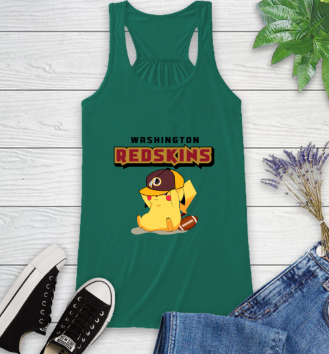 NFL Pikachu Football Washington Redskins Racerback Tank 7