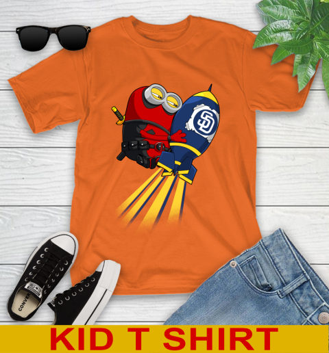 MLB Baseball San Diego Padres Deadpool Minion Marvel Shirt Youth T-Shirt 8