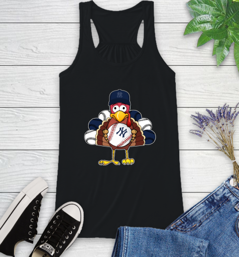 New York Yankees Turkey thanksgiving Racerback Tank 2