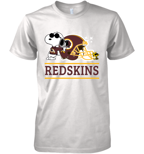 THE WASHINGTON REDSKINS Joe Cool And Woodstock Snoopy Mashup Premium Men's T-Shirt