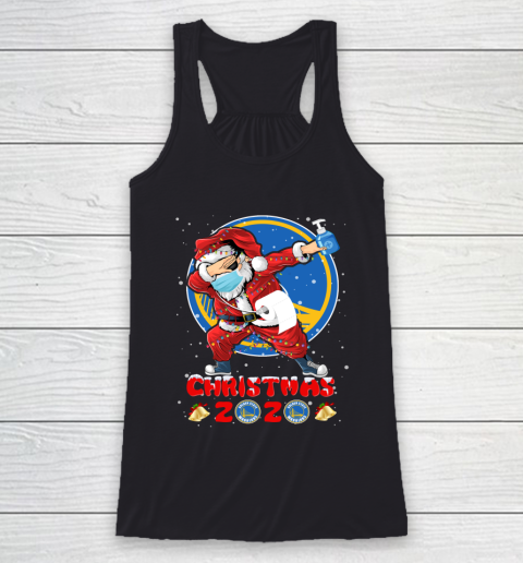 Golden State Warriors Funny Santa Claus Dabbing Christmas 2020 NBA Racerback Tank