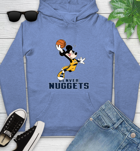 NBA Basketball Denver Nuggets Cheerful Mickey Mouse Shirt Youth Hoodie 11