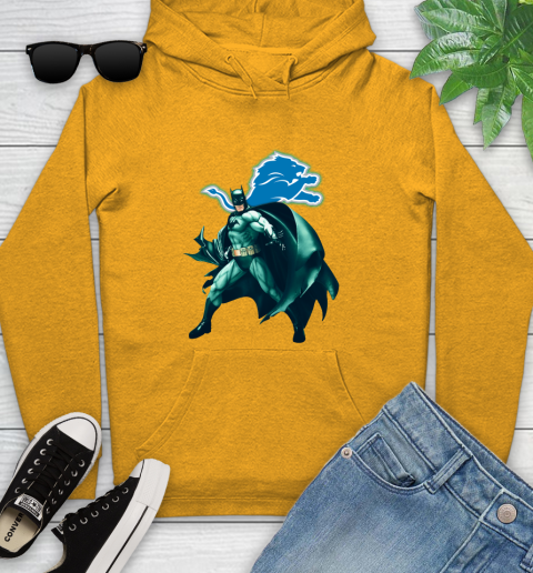 NFL Batman Football Sports Detroit Lions Youth Hoodie 3