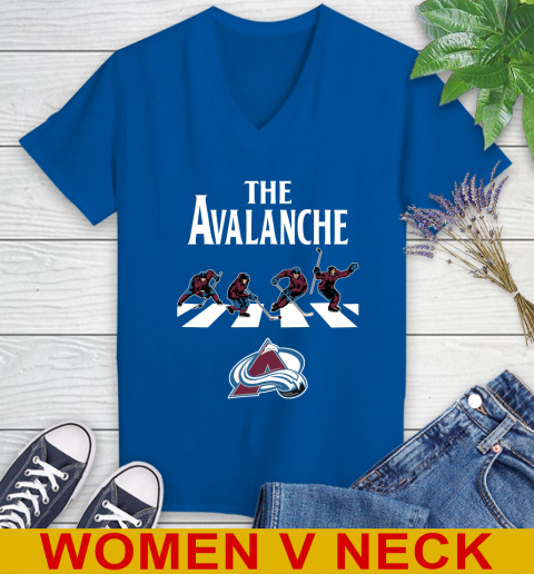 NHL Hockey Colorado Avalanche The Beatles Rock Band Shirt Women's V-Neck T-Shirt 9