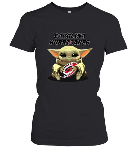 Baby Yoda Hugs The Carolina Hurricanes Ice Hockey Women's T-Shirt
