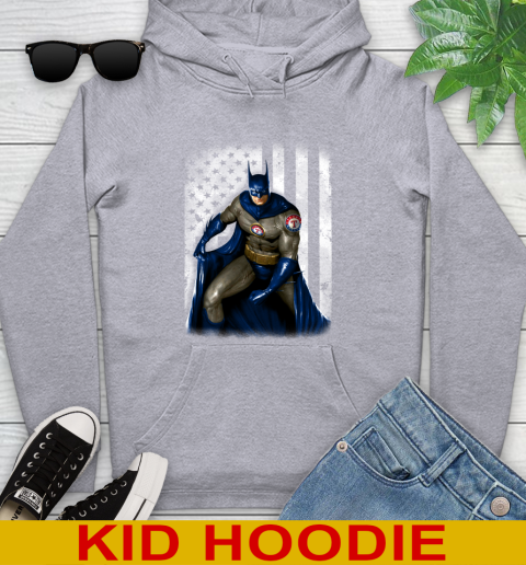 Texas Rangers MLB Baseball Batman DC American Flag Shirt Youth Hoodie 6