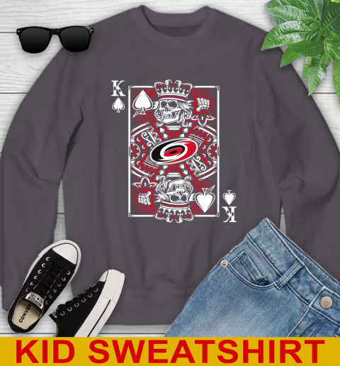 Carolina Hurricanes NHL Hockey The King Of Spades Death Cards Shirt Youth Sweatshirt 5
