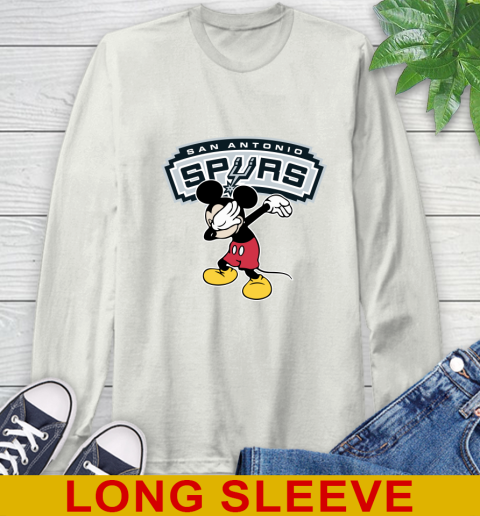 San Antonio Spurs NBA Basketball Dabbing Mickey Disney Sports Long Sleeve T-Shirt 12