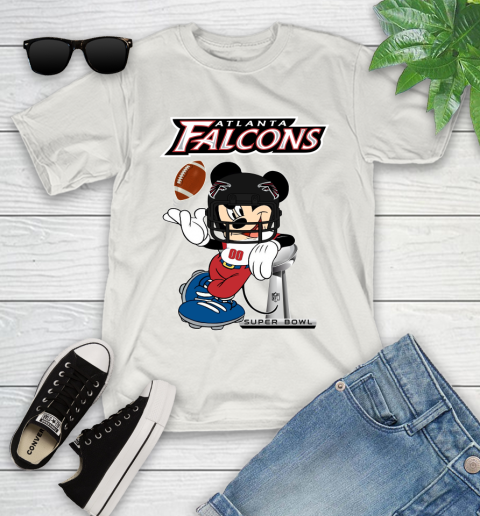 NFL Atlanta Falcons Mickey Mouse Disney Super Bowl Football T Shirt Youth T-Shirt 12