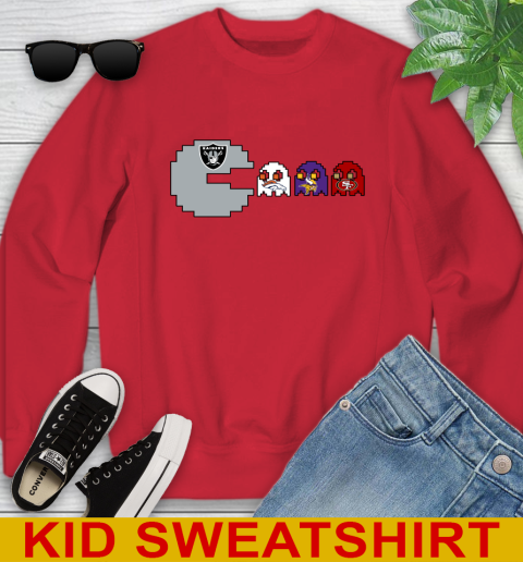 Oakland Raiders NFL Football Pac Man Champion Youth Sweatshirt 8