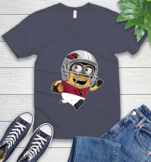 NFL Arizona Cardinals Minions Disney Football Sports V-Neck T-Shirt 9