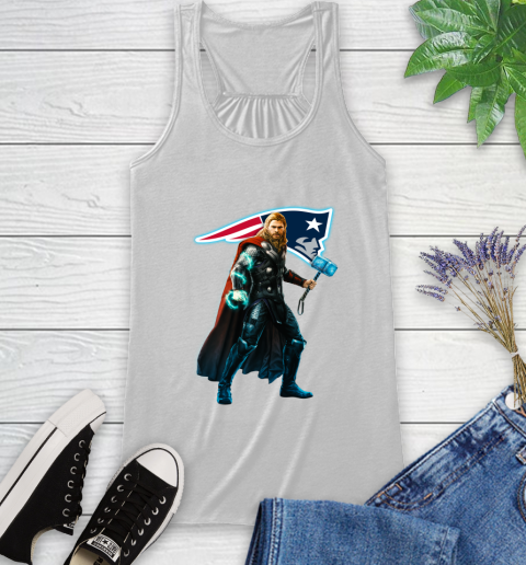 NFL Thor Avengers Endgame Football New England Patriots Racerback Tank