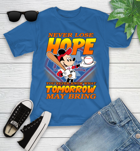Philadelphia Phillies MLB Baseball Mickey Disney Never Lose Hope Youth T-Shirt 12