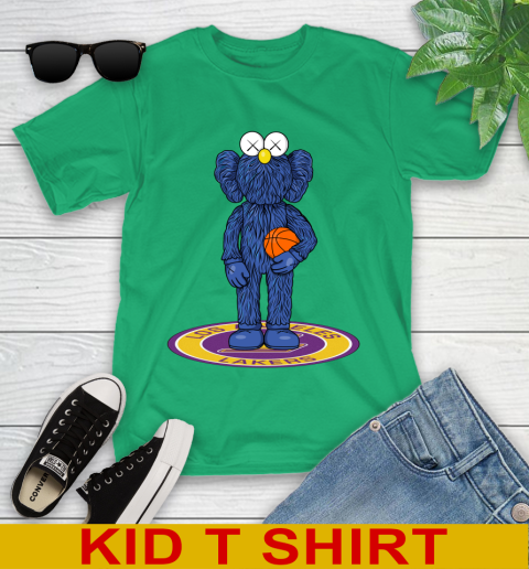 NBA Basketball Los Angeles Lakers Kaws Bff Blue Figure Shirt Youth T-Shirt 7 NBA Basketball Los Angeles Lakers Kaws Bff Blue Figure Shirt Youth T-Shirt - Image 7
