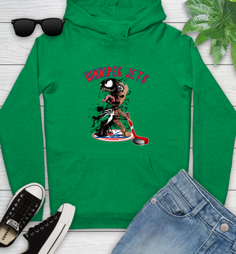 NHL Winnipeg Jets Hockey Venom Groot Guardians Of The Galaxy Youth Hoodie 7