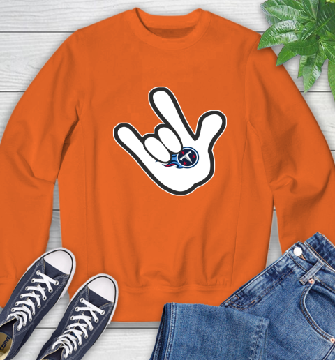 Tennessee Titans NFL Football Mickey Rock Hand Disney Sweatshirt 4