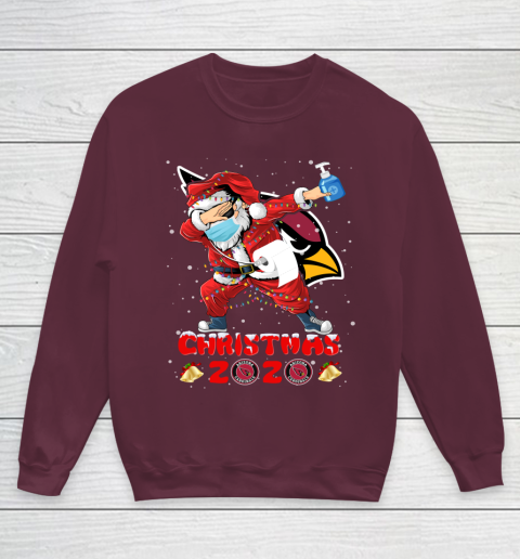 Arizona Cardinals Funny Santa Claus Dabbing Christmas 2020 NFL Youth Sweatshirt 4