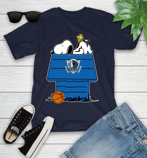 Dallas Mavericks NBA Basketball Snoopy Woodstock The Peanuts Movie Youth T-Shirt 3