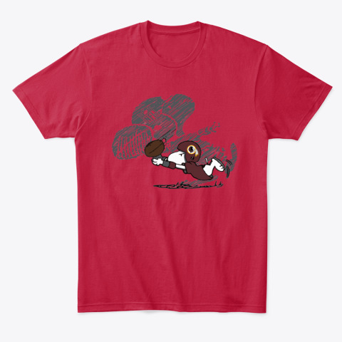 kk6y washington redskins snoopy plays the football game classic t shirt 2 front red